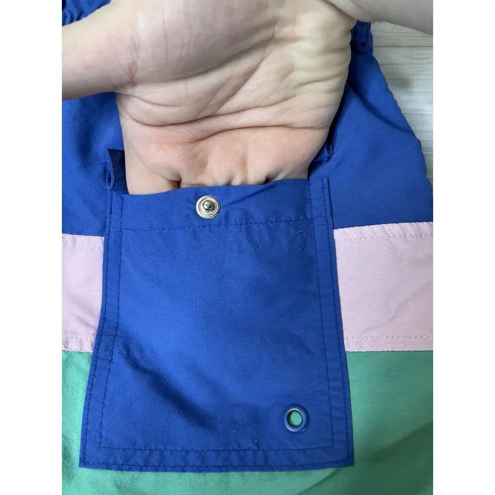 Boden Swim Shorts Mens 30 Blue Green Colorblock‎ Drawstring Mesh Lined Quick Dry